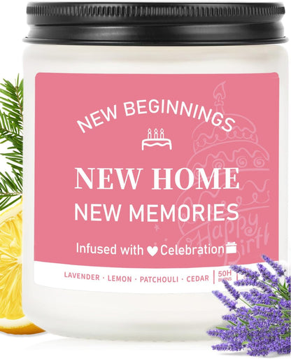 New Home Gifts - House Warming Gifts New Home, Lavender Scented Candle, New Apartment Warming Gifts, New Home Gifts for Couples,New Home Gifts for Friends, Sisters, Colleagues