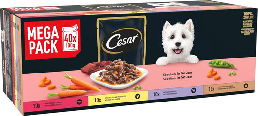 Adult Dog Pouches Sauce Selection in Gravy 40X100G