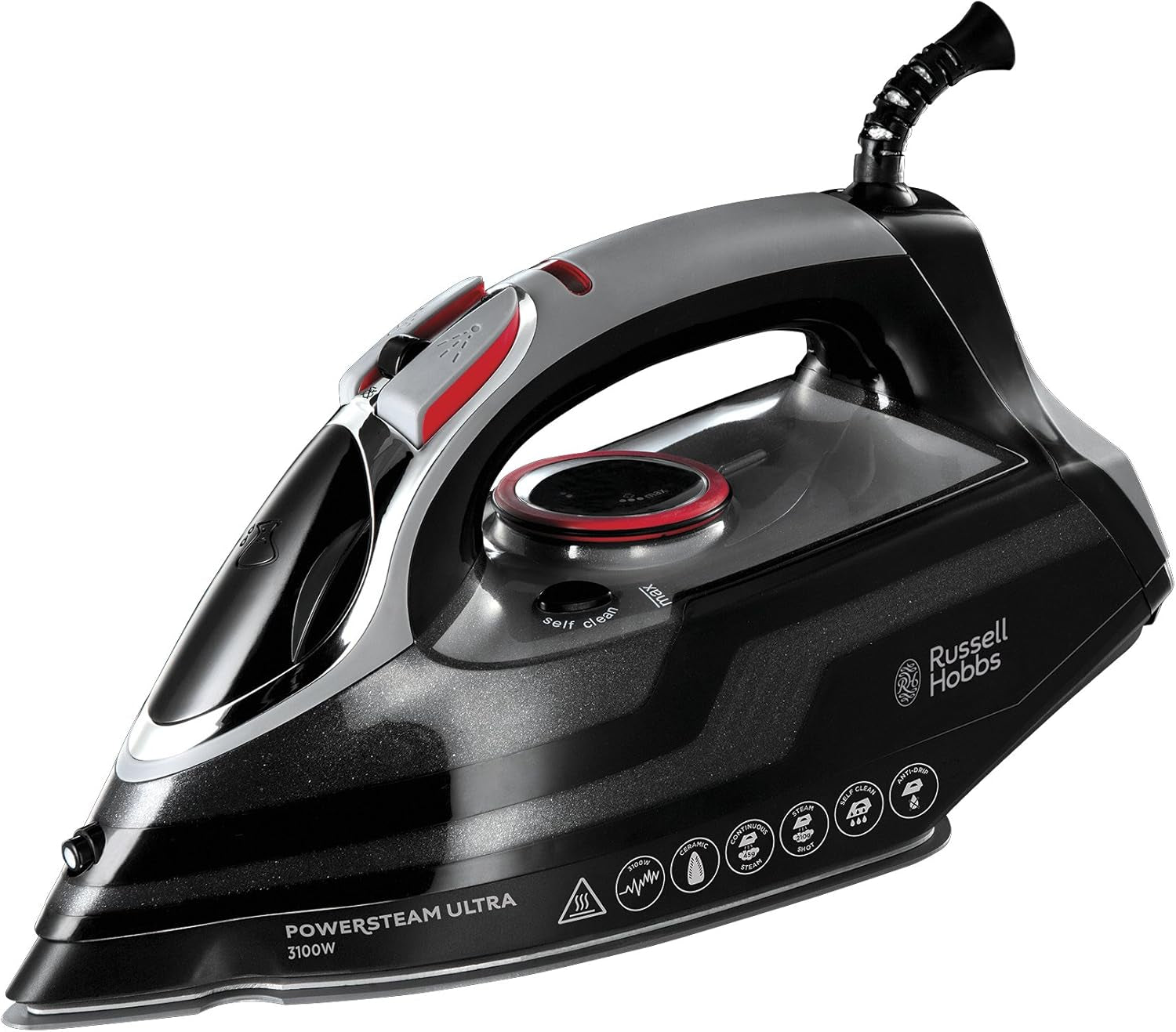 Steam Iron [3100W, 210 G/Min Extra Steam Boost, 70 G/Min Steam] Power Steam (350Ml, Ceramic Soleplate, Self-Cleaning & Spray Water Function, Anti-Limescale, Drip Stop) 20630