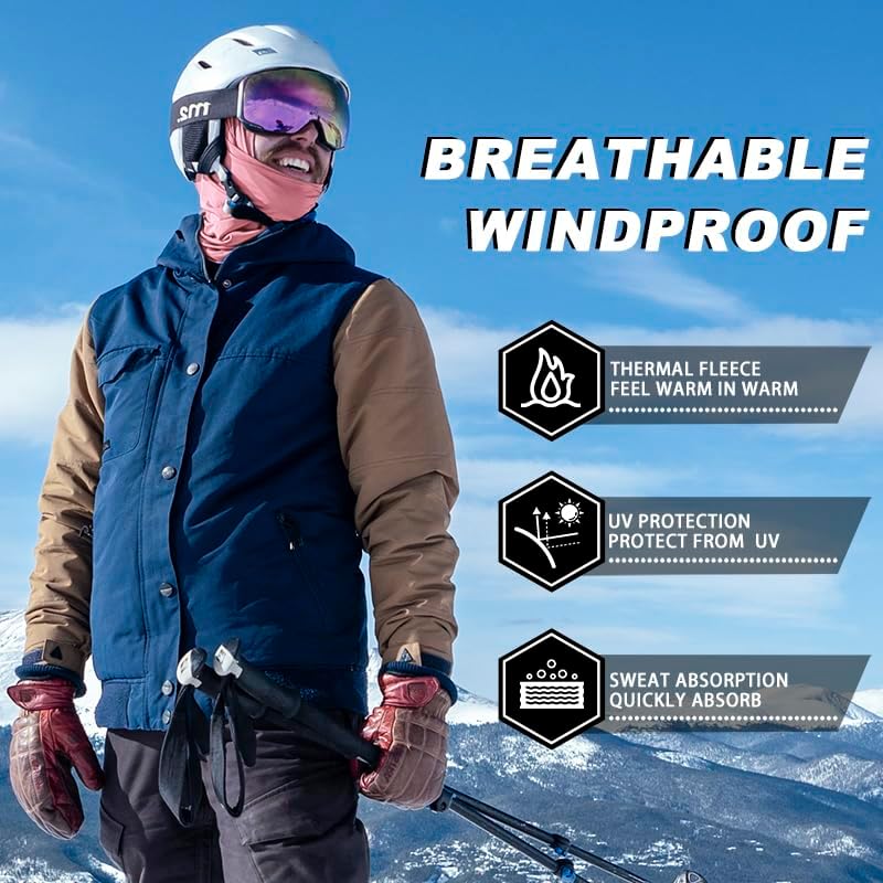 Ski Mask Cycling Balaclava Windproof, Thermal Neck Gaiter Soft Full-Mask Polar Fleece Headwear 4 Colors for Autumn Winter Skating, Skiing, Running, Cycling