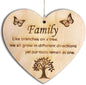 Family Plaque Wooden Hanging Heart Gift for Family Members Heart Wooden Sign Friendship Robin Memory Quote FBA
