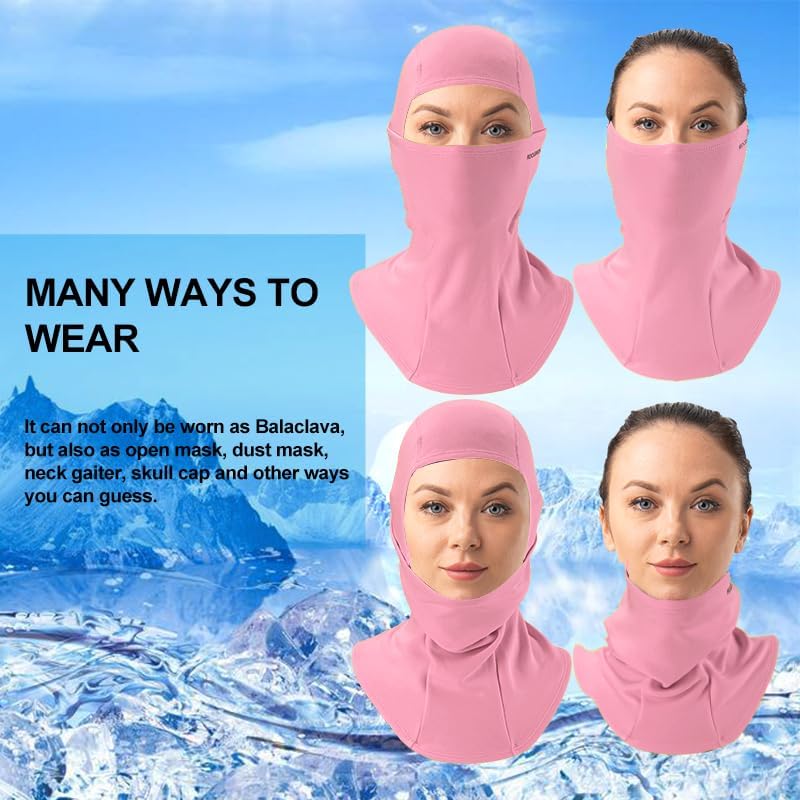 Ski Mask Cycling Balaclava Windproof, Thermal Neck Gaiter Soft Full-Mask Polar Fleece Headwear 4 Colors for Autumn Winter Skating, Skiing, Running, Cycling