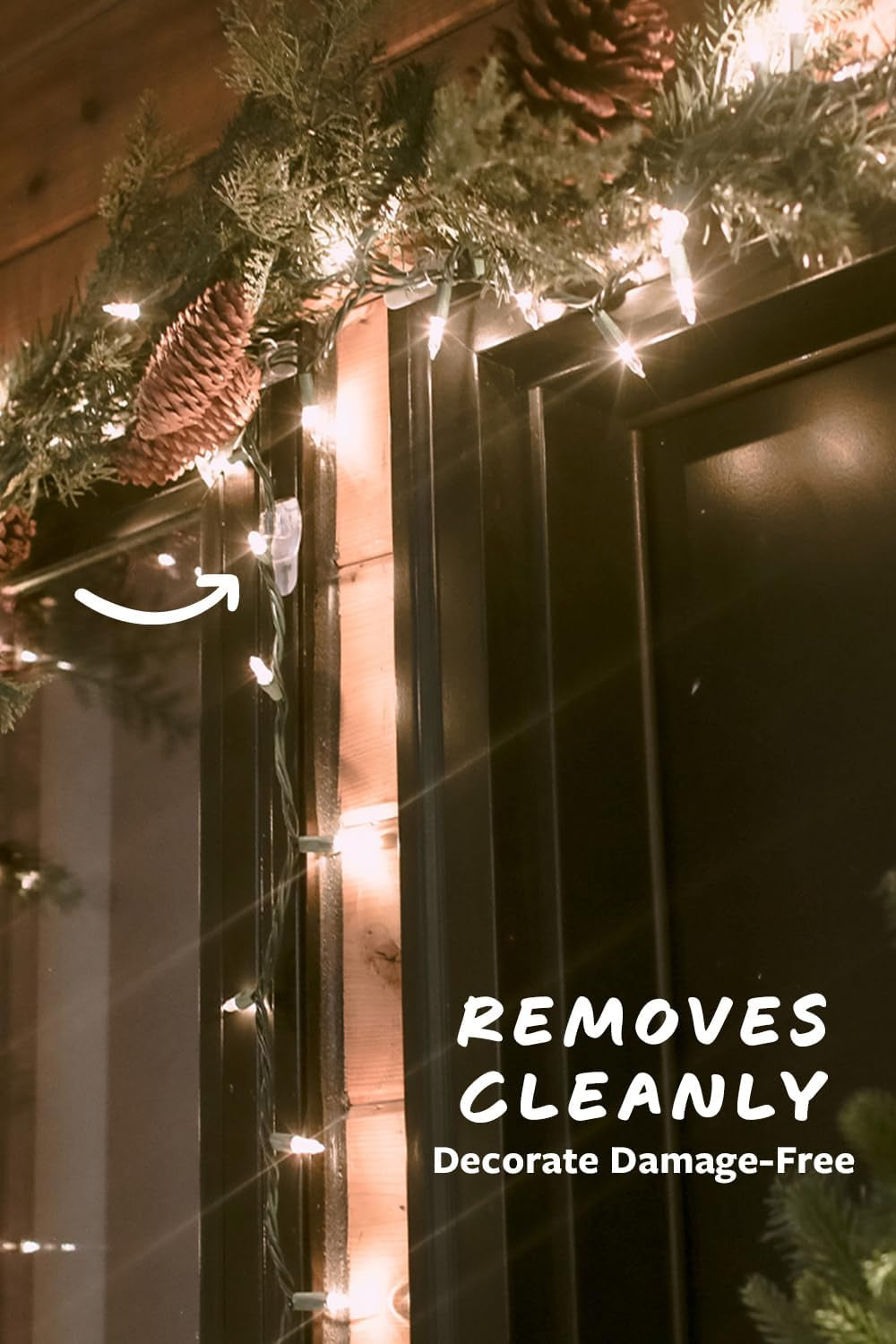 Decorating Clips, Pack of 20 Mini Hooks and 24 Small Strips, Transparent - Hanging Clips for Decorations and Fairy Lights, Wall Adhesive - Damage Free