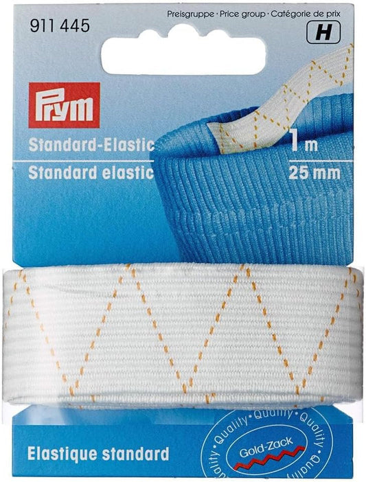 Standard-Elastic White, Polyester, 25 Mm, Weiÿ, 1 M