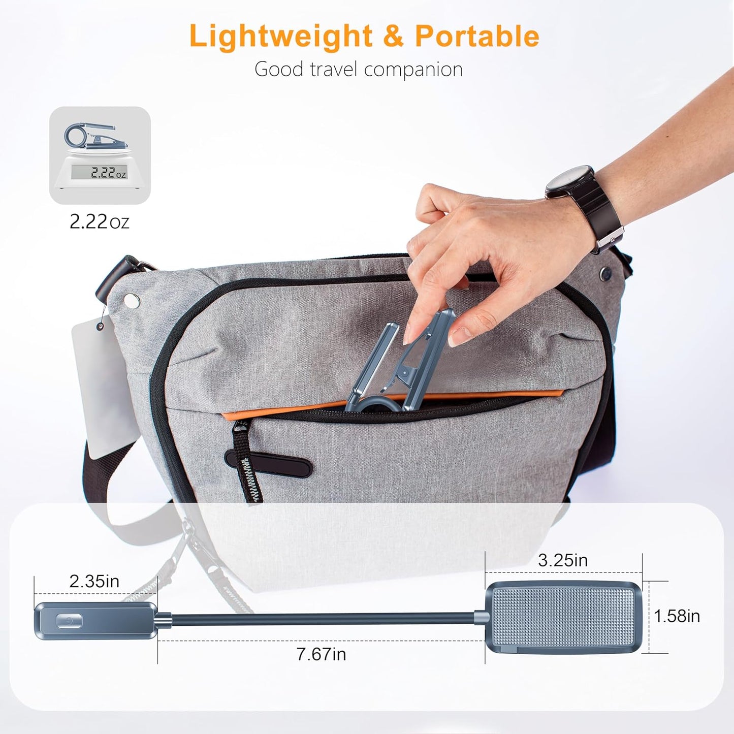 9 LED Clip on Book Light, 3 Eye-Protecting Modes Flexible Reading Light Book Lamp (Warm&Cool White) -Stepless Dimming, Rechargeable, Long Battery Life, 4-Level Power Indicator-Pacific Blue
