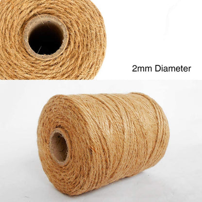 Jute Twine Biodegradable Garden Twine - 333 Feet / 101M Jute String, 3 Ply 2Mm Thickness Jute Rope for Decoration, Garden, Floristry, DIY Arts, Bundling, Crafts & Wrapping - Brown (Pack of 1)