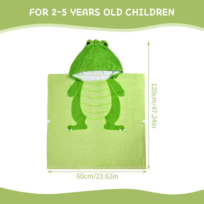 Hooded Towel for Kids Poncho Towel Hooded Swimming Towels Soft Cotton Kids Bath and Beach Towels Wrap Absorbent Toddler Beach Towel Blanket Pool Swim Towel for Boys Girls 2-6 Years Old (Dinosaur)