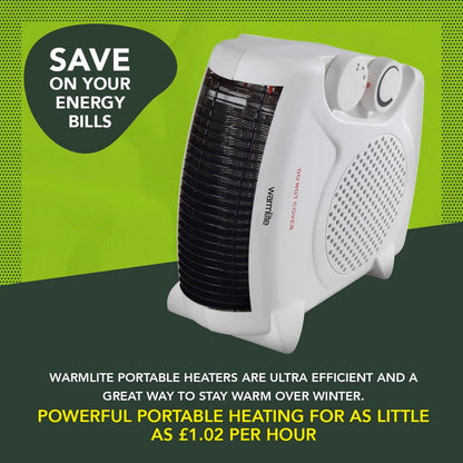 WL44001 Thermo Fan Heater with 2 Heat Settings and Overheat Protection, 2000W, White