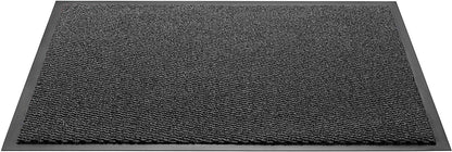 Extra Large Big Dark Light Grey Hardwearing Heavy Duty Black PVC Edge Pile Top Rubber Barrier Entrance Door Kitchen Utility Dust Floor Mats Rugs 90Cm X 150Cm