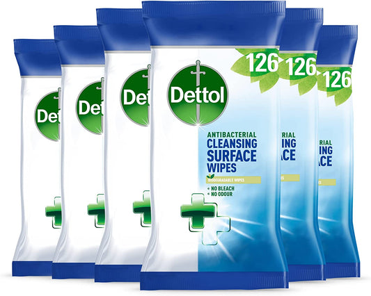 Antibacterial Multi-Surface Cleaning Wipes, 756 Count (6X126), Large Value Pack, Household Disinfectant, Kills 99.99% of Germs, Essential for Home Hygiene
