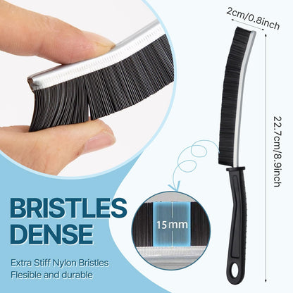 Crevice Cleaning Brush, Bathroom Tile Groove Gap Cleaning Brush,Premium Crevice Cleaning Tool Aluminum Support with 15° Angle Magic Brush, Thin Cleaning Brush for Home Kitchen