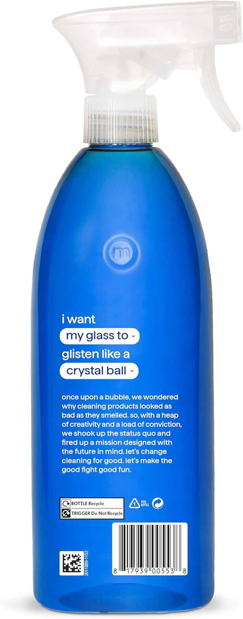 Glass Cleaner Spray, Window and Stainless Steel Glass Spray, Fresh and Vibrant Mint Scent, Pack of 1, 1 X 828 Ml
