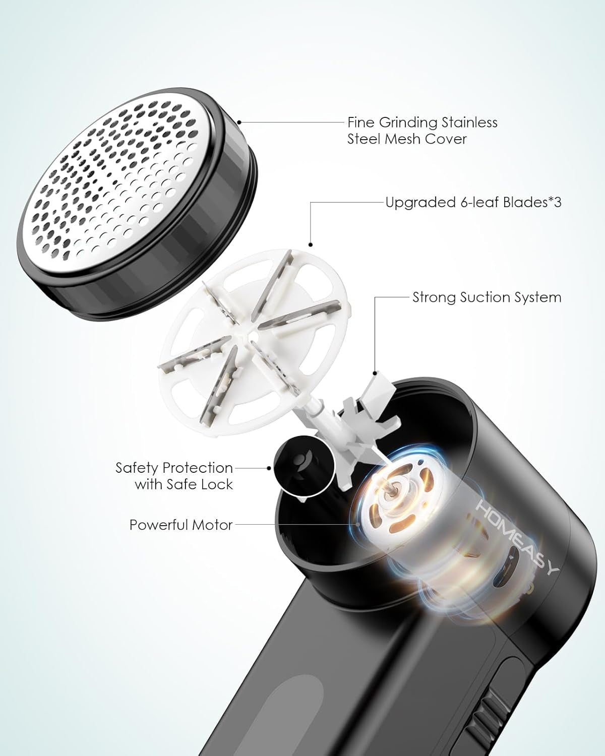 Fabric Shaver,  Portable Lint Remover Debobbler Clothes Shaver, Bobble Remover for Clothes Adjustable 2 Speed Lint Shaver with 3 Blades Included (Black)