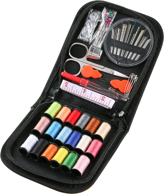 Travel Sewing Kit, over 70 DIY Premium Sewing Supplies,Mini Sewing Kit for Home, Travel & Emergency Filled with Mending and Sewing Needles, Scissors, Thimble, Thread,Tape Measure Etc…