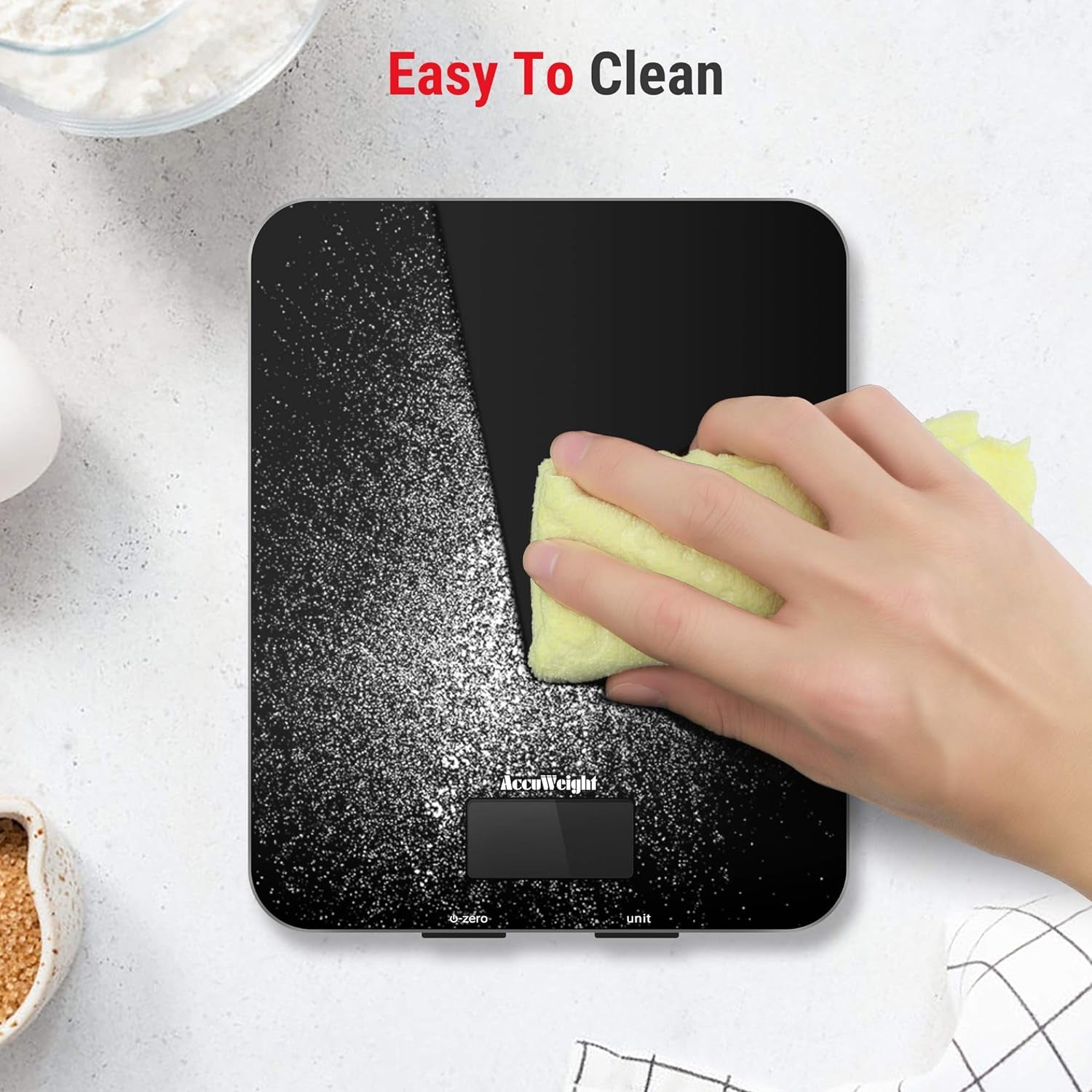 201 Digital Kitchen Scales with Tempered Glass Platform Electronic Weighing Food Scale with Backlit LCD Display Multifunctional, for Office School Home Baking Cooking, 5Kg/11Lb