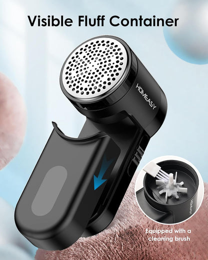 Fabric Shaver,  Portable Lint Remover Debobbler Clothes Shaver, Bobble Remover for Clothes Adjustable 2 Speed Lint Shaver with 3 Blades Included (Black)