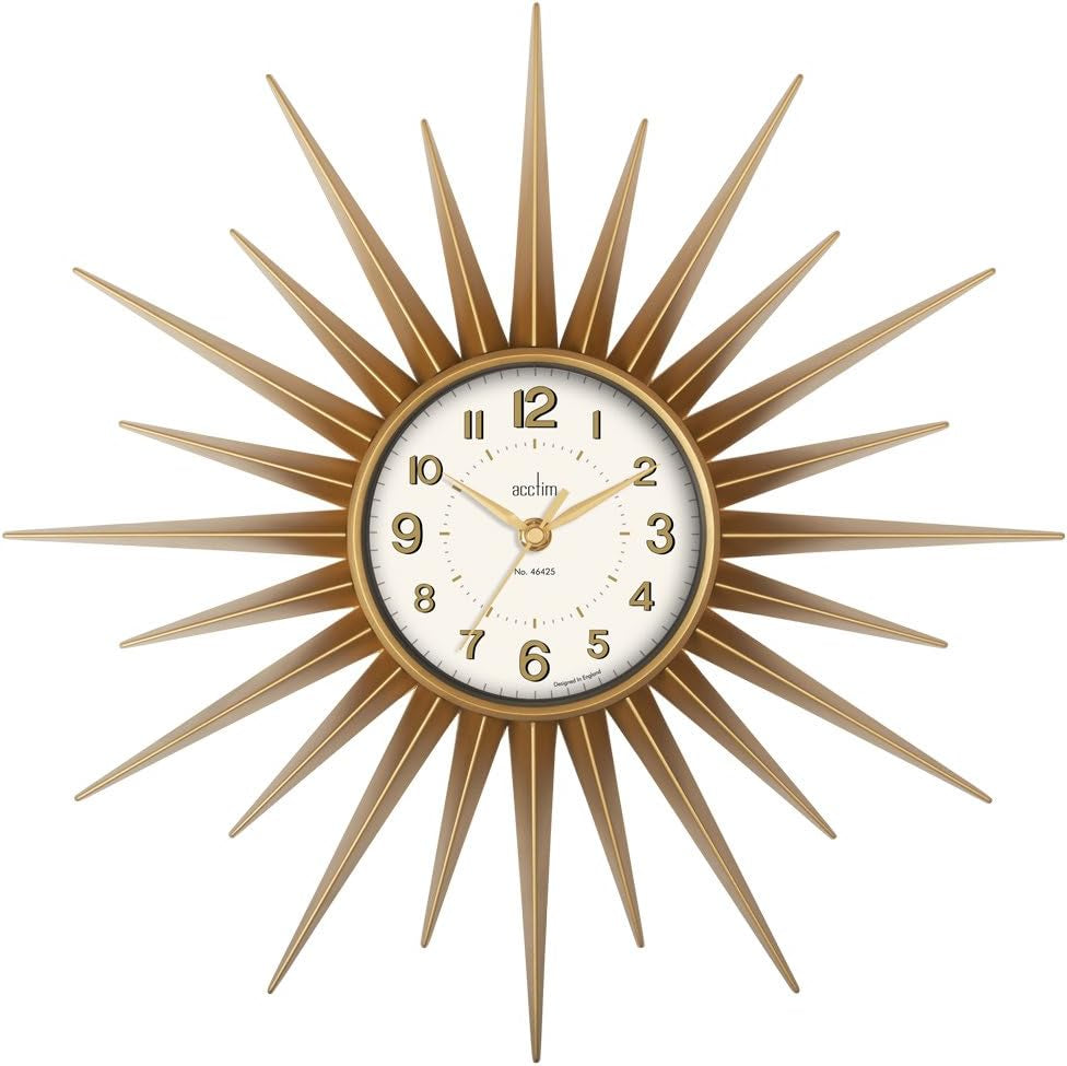 Clock, Gold, 43 Cm L X 43 Cm W