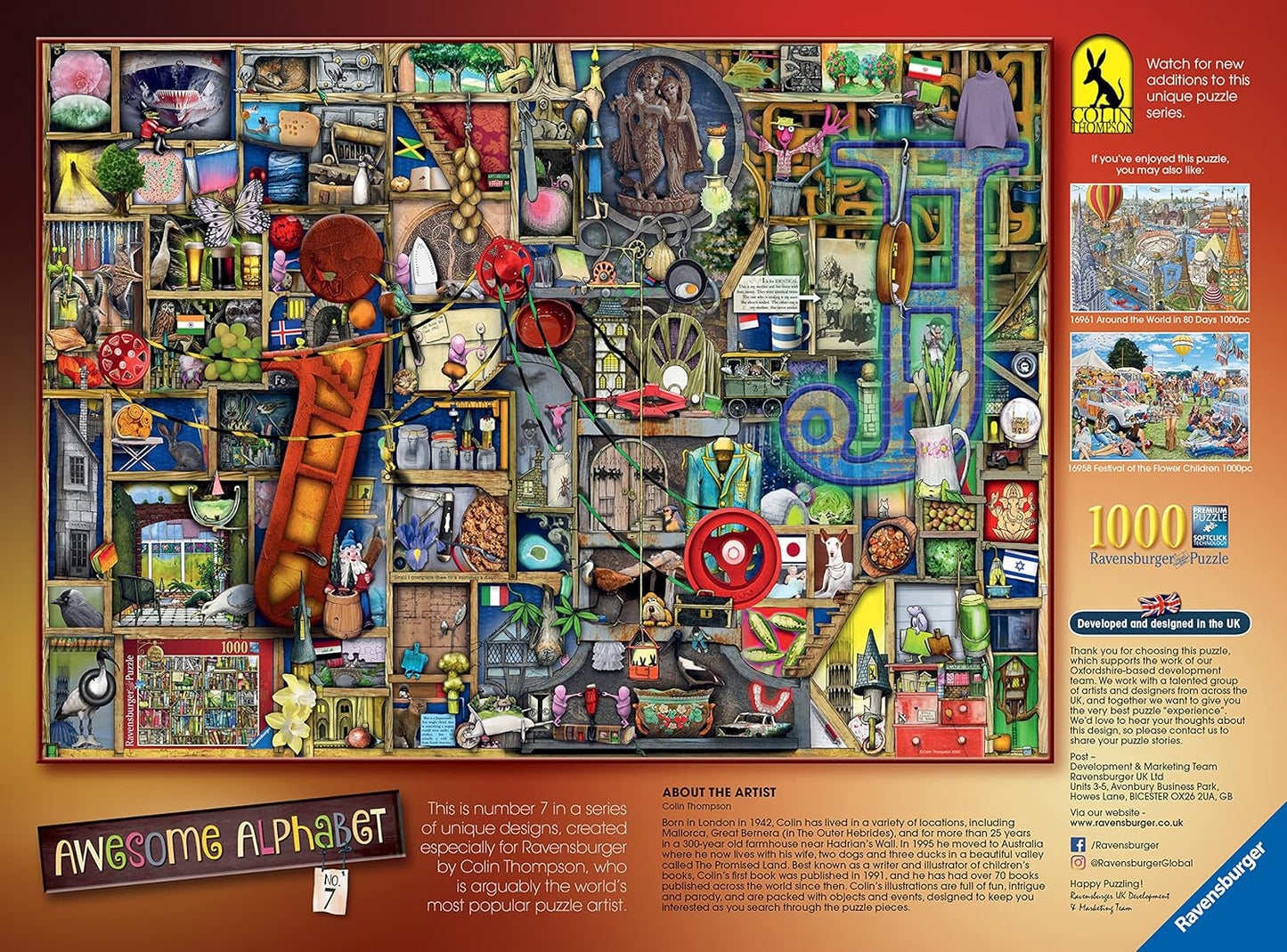 Colin Thompson Awesome Alphabet I & J 1000 Piece Jigsaw Puzzle for Adults & Kids Age 12 Years Up