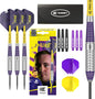 Darts Luke Littler Brass Steel Tip Darts Set – 22G Steel Tip Dart, the Nuke Player Edition Dart Set, Dart Accessories