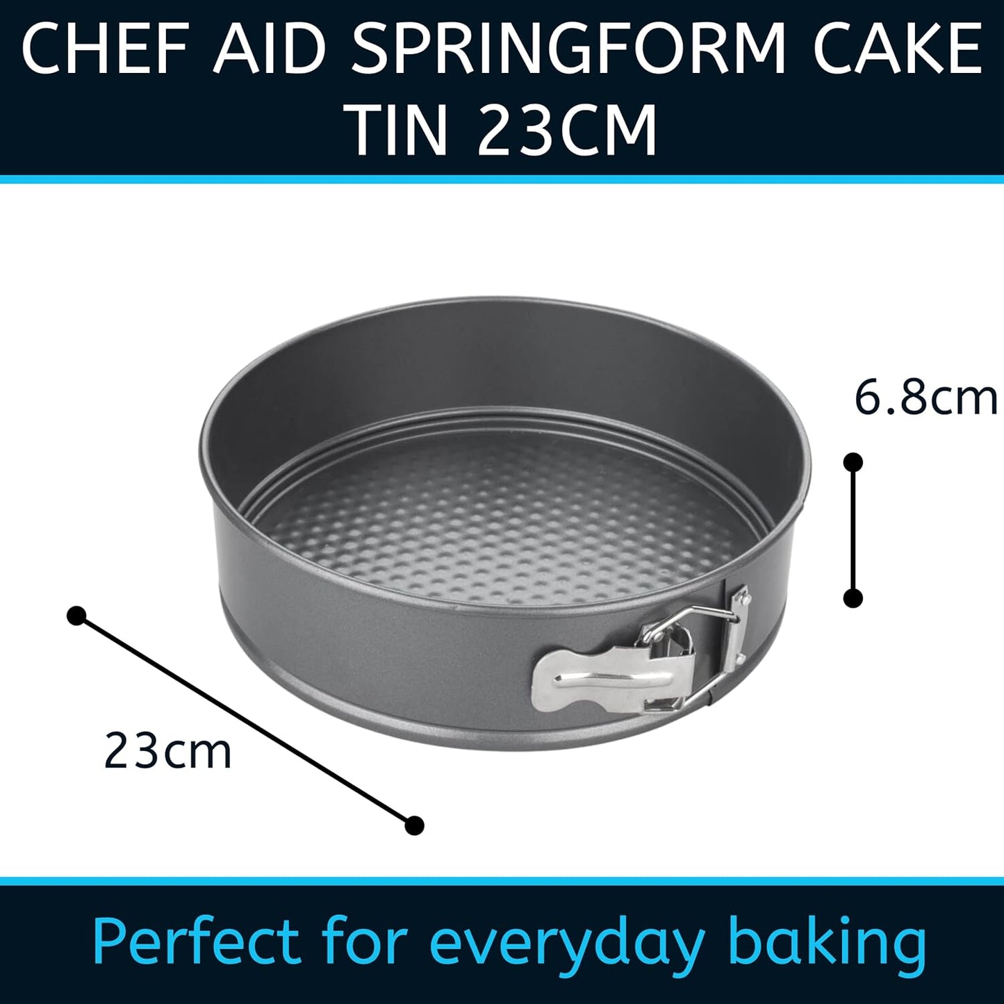 Non-Stick Spring Form Cake Tin, round Cake Pan with Loose Base for Easy Release, Dishwasher, Fridge and Freezer Safe, 23Cm / 9 Inch Diameter