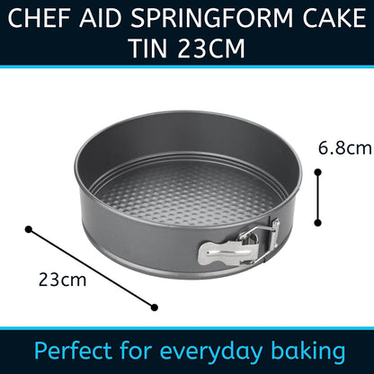 Non-Stick Spring Form Cake Tin, round Cake Pan with Loose Base for Easy Release, Dishwasher, Fridge and Freezer Safe, 23Cm / 9 Inch Diameter