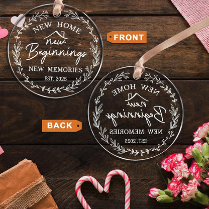 New Home Gifts, Creative round Acrylic Hanging Ornament 2025, Housewarming Gifts Ideas for Couple Friends Family