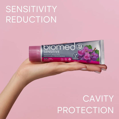 Sensitive 98% Natural Toothpaste | Sensitivity & Enamel Strengthening | Red Grape Seed Extract, Vegan, SLES Free 100G