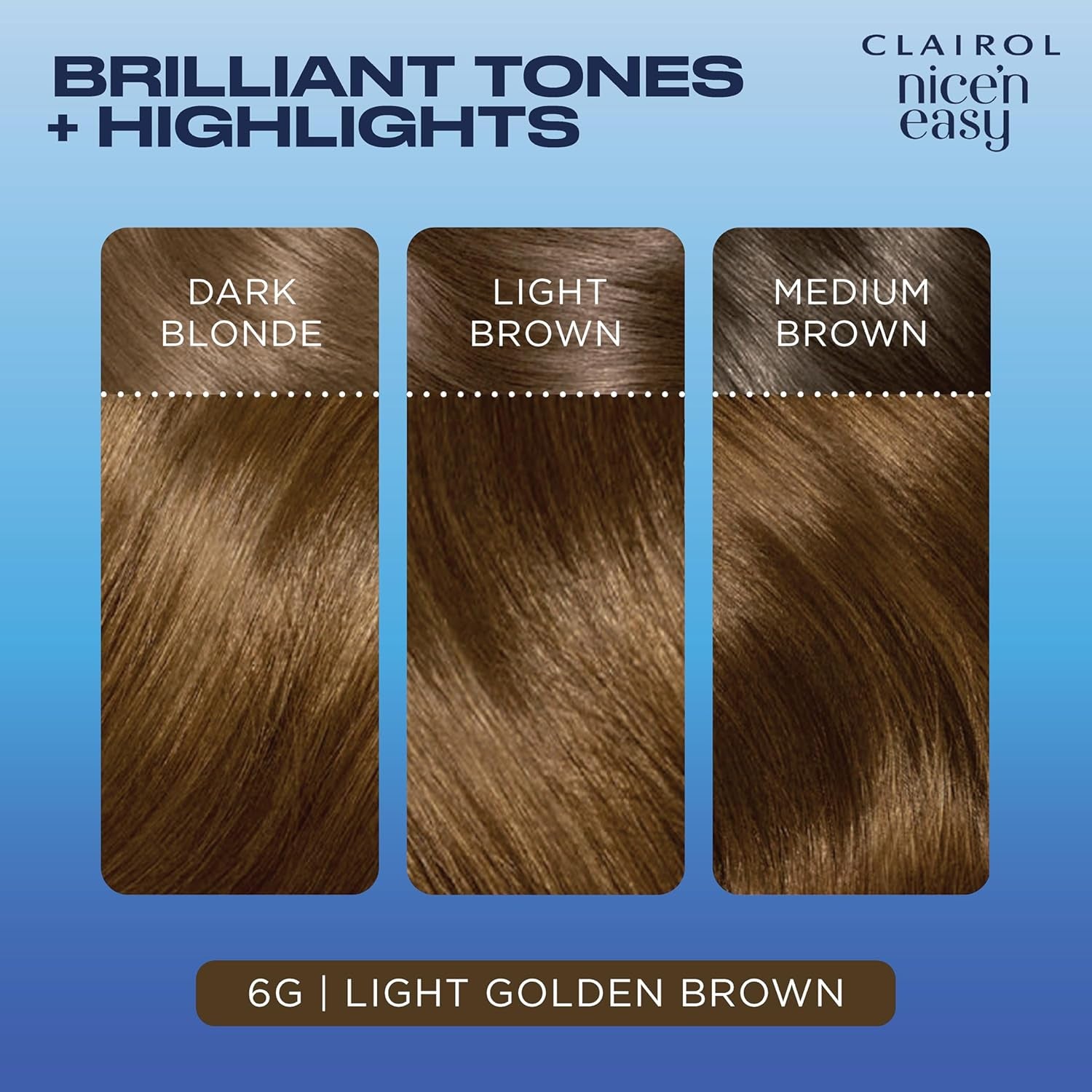 Nice'N Easy Crème, Natural Looking Oil Infused Permanent Hair Dye, 6G Light Golden Brown, 1 Count (Pack of 1)