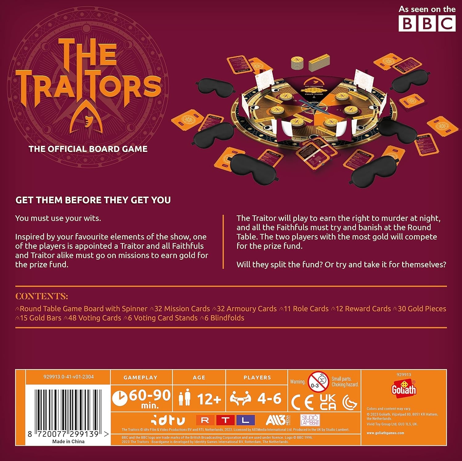 Games Presents: the Traitors - Official Board Game | Based on the Hit BBC Show | Can the Faithfuls Catch the Traitor? | for 4-6 Players | Ages 12+