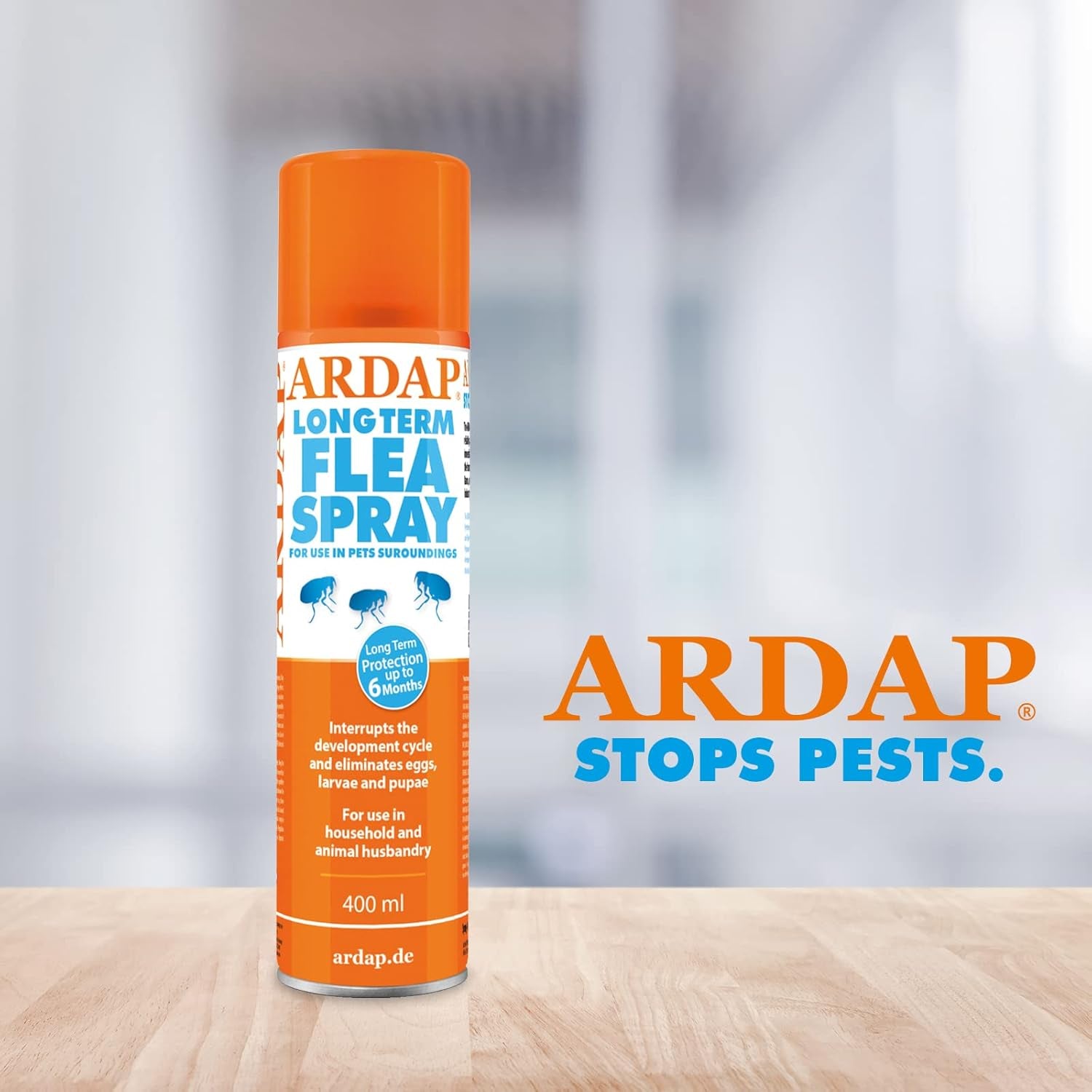 Flea Spray for the Home 400Ml - Household Flea Spray & House Flea Treatment - Flea Spray for House to Kill Fleas and Eggs - Also for Animal Environment - Flea House Spray, Long-Term Protection