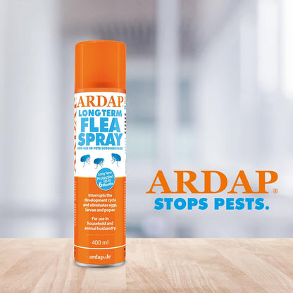 Flea Spray for the Home 400Ml - Household Flea Spray & House Flea Treatment - Flea Spray for House to Kill Fleas and Eggs - Also for Animal Environment - Flea House Spray, Long-Term Protection