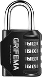 Combination Padlocks with 4 Digit Code, Locker Padlock Outdoor Heavy Duty Weatherproof for School Gym Locker Cabinet, Garage, Gate, Shed GA1001-1 (1 PACK), Black
