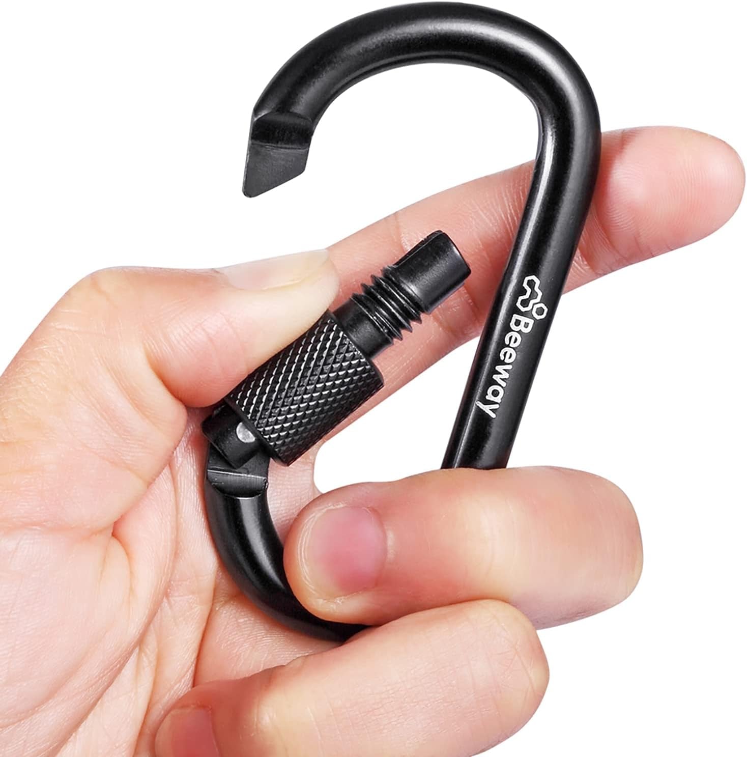 Locking Carabiner, Premium Aluminum Alloy D-Ring Carabiners Key Chain Clip Hook for Camping, Hiking, Traveling, Fishing, Backpack