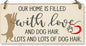 Home Is Filled with Lots of Dog Hair Funny Novelty Handmade Wooden Hanging Wall Plaque Pet Lover Gift Home Decoration