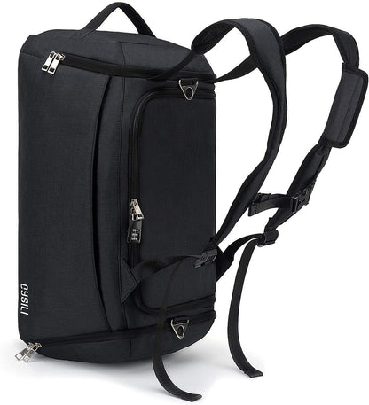 Sports Duffle Bag with Shoes Compartment and Wet Pocket, 42L Waterproof Gym Bag for Men and Women, Durable Travel Duffel Bag with Shoulder Strap and Combination Lock