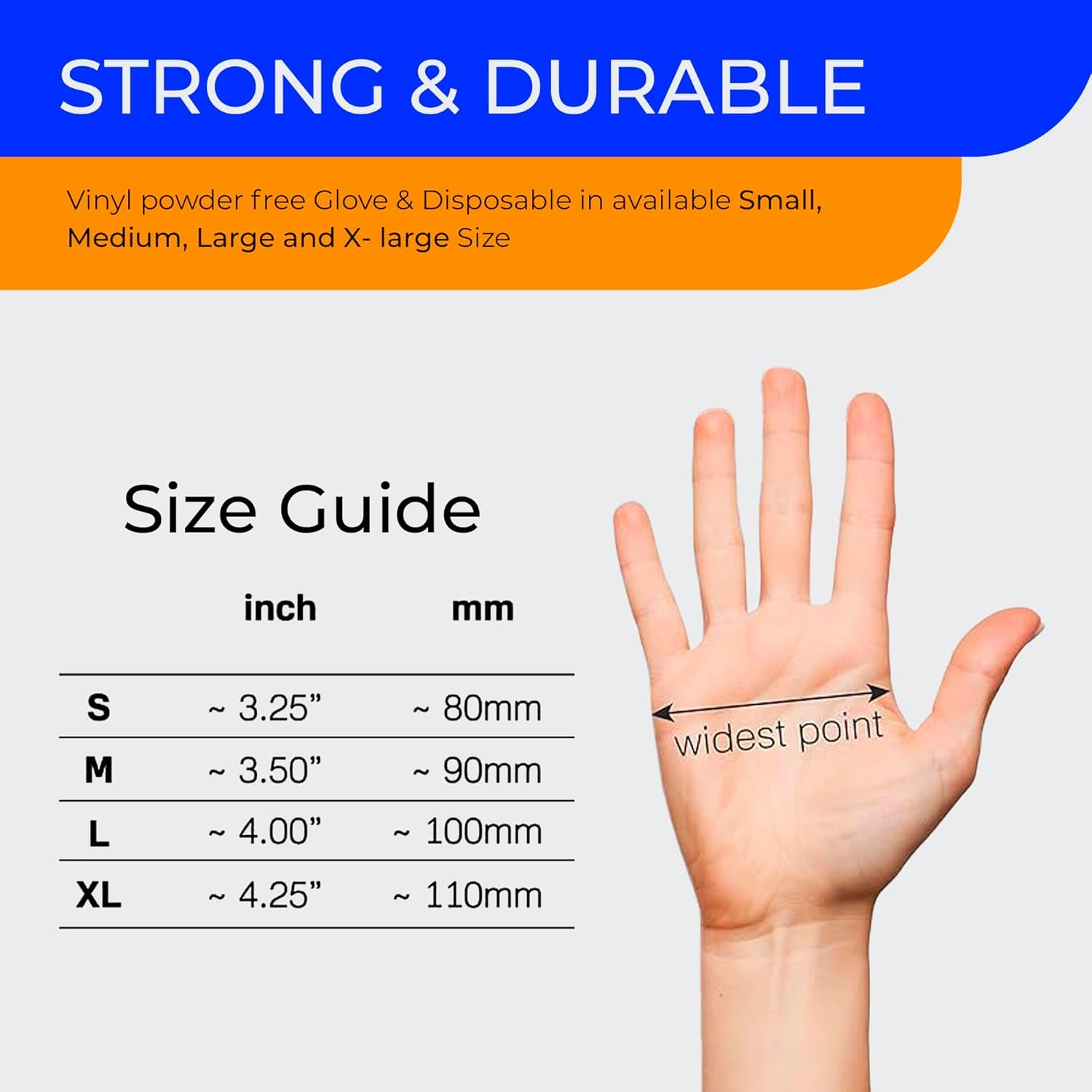 Gloveman Clear Vinyl Gloves (Box of 100) (L (Pack of 100))