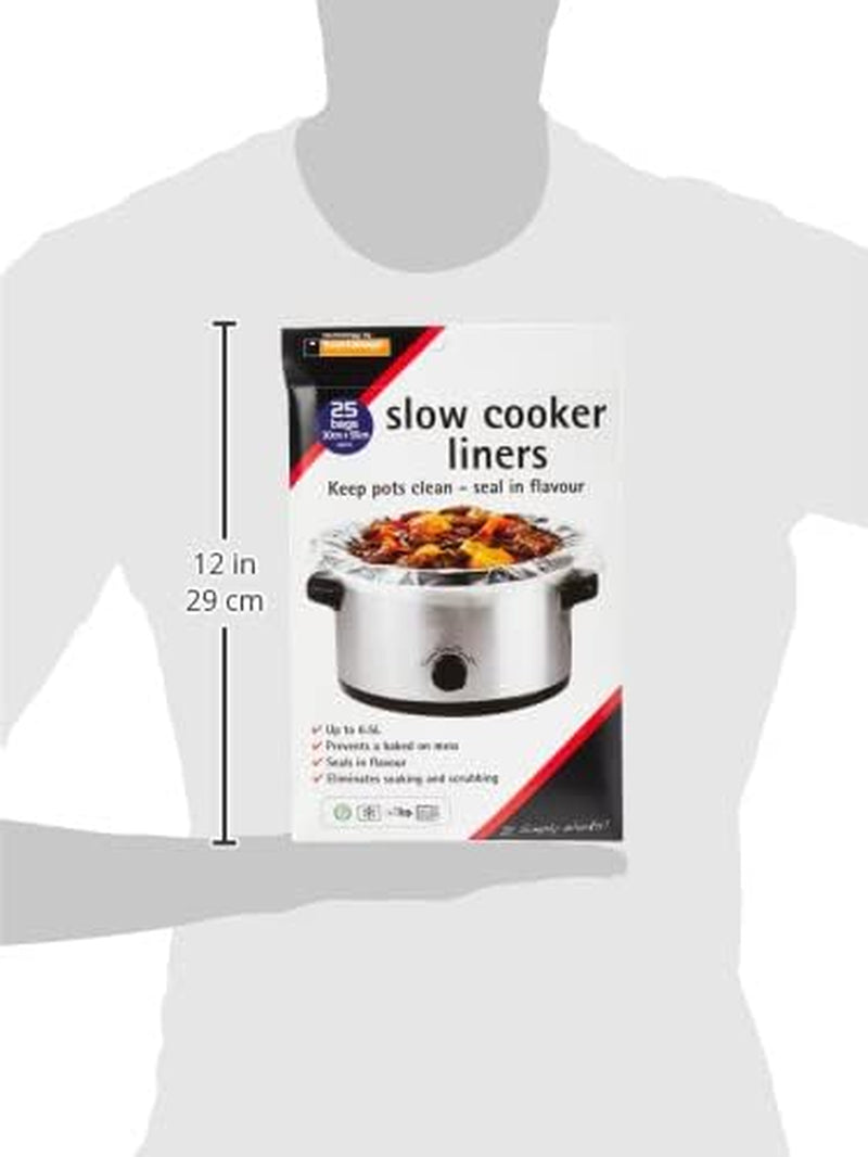 Slow Cooker Plastic Liner (Pack of 25) Transparent, Packing May Vary