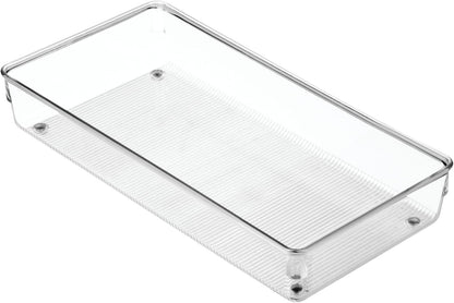 Idesign Cutlery Tray for Drawer, Large Plastic Kitchen Drawer Insert, Practical Drawer Organiser for Kitchen Accessories, Utensils and Cutlery, Clear, 15.2-Cm X 30.5-Cm X 5.1-Cm