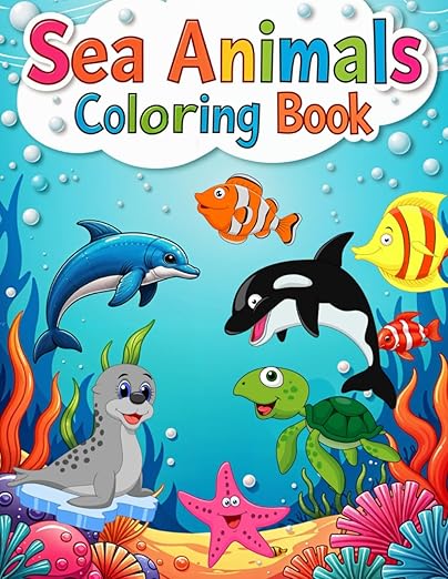 Sea Animals Coloring Book for Kids Paperback – Large Print, 4 Jan. 2025 by Mia Benson (Author)