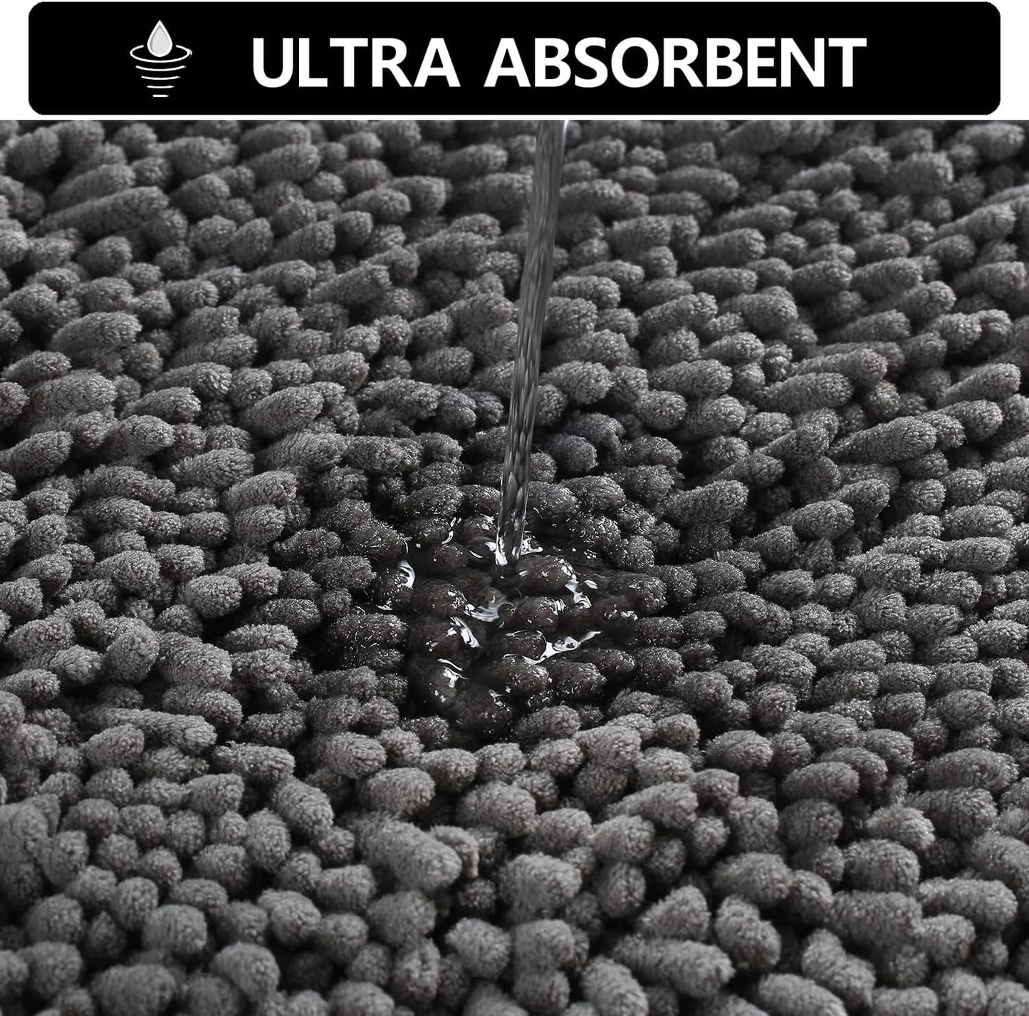 Door Mats Indoor Bath Mat Non Slip Dirt Trapper Doormat Soft Absorbent Entrance Rug Floor Mat Indoor Mats for Front Back Door, Entryway,Bathroom,Pets and Dogs (Grey M, 50X80)