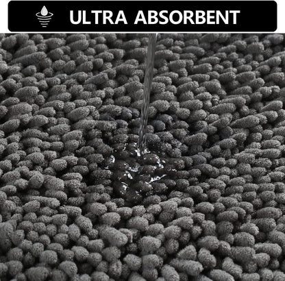 Door Mats Indoor Bath Mat Non Slip Dirt Trapper Doormat Soft Absorbent Entrance Rug Floor Mat Indoor Mats for Front Back Door, Entryway,Bathroom,Pets and Dogs (Grey M, 50X80)