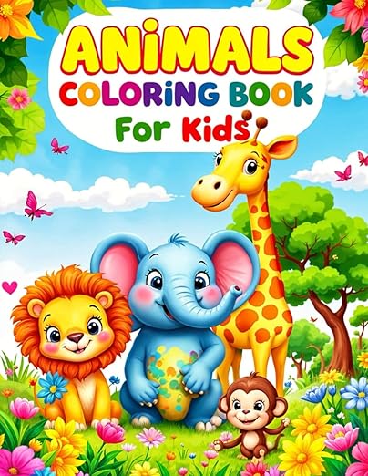 Animals Coloring Book for Kids Ages 4-8 Paperback – Large Print, 3 Jan. 2025 by Mia Benson (Author)