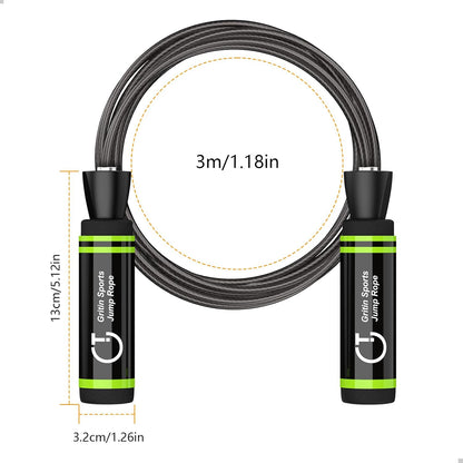 Skipping Rope, Speed Jump Rope Soft Memory Foam Handle Tangle-Free Adjustable Rope&Rapid Ball Bearings Fitness Workouts Fat Burning Exercises Boxing for Adults, Kids - Length Adjuster Included.