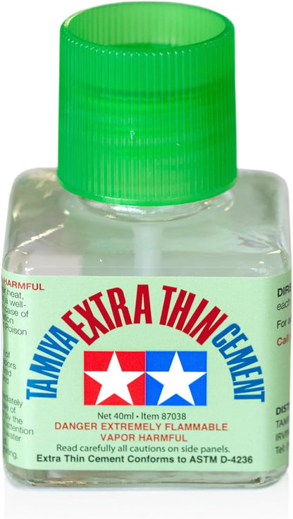 Extra Thin Liquid Cement Glue with Applicator Brush - 40Ml Bottle - 87038