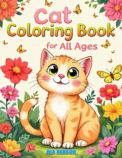 Cat Coloring Book for All Ages Paperback – 16 Nov. 2024 by MIA BENSON (Author)
