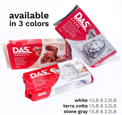 White 1 Kg Air Hardening Modelling Clay, Non Bake, Ready to Use, Suitable for All Ages, Ideal for Professionals & Hobbyists