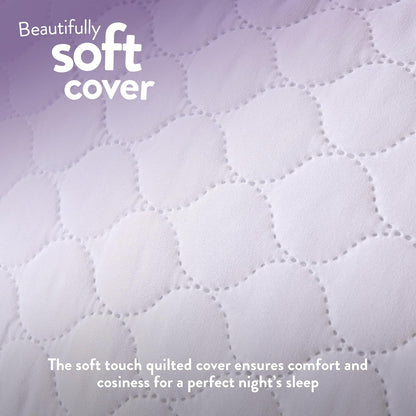 Hotel Quality Pillows 4 Pack - Bouncy Firm Support Side Sleeper Pillow for Neck, Back & Shoulder Pain Relief - Comfy, Soft Touch Quilted Cover, Hypoallergenic, Made in the UK (48 X 74Cm)