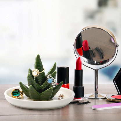 Cactus Ring Holder Aloe Jewellery Stand Trinket Tray Gifts for Women, Birthday Valentine Gifts for Her, Christmas Housewarming Gifts for Friend Aunt Sister