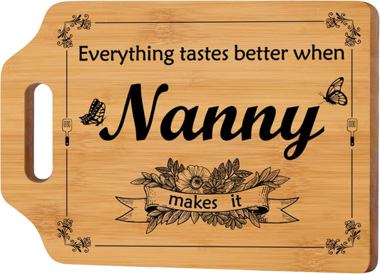 Nanny Gifts, Nanny Birthday Best Gifts from Grandchildren, Nanny Handmade Cutting Board, Birthday, Mother'S Day Gifts for Nanny, Best Gifts for Nanny, Kitchen Gifts for Nanny