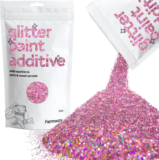 Glitter Paint for Walls Pink Holographic Additive Emulsion Latex Acrylic Sparkles Fine Interior Painting 100G / 3.5Oz